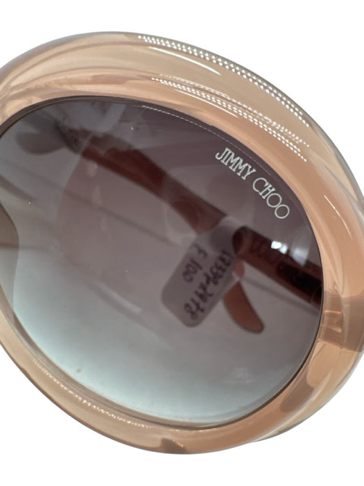 Jimmy Choo Mauve Pink Acetate Lucite Gradient Lens Circle Bug Eye Sunglasses Mauve Pink