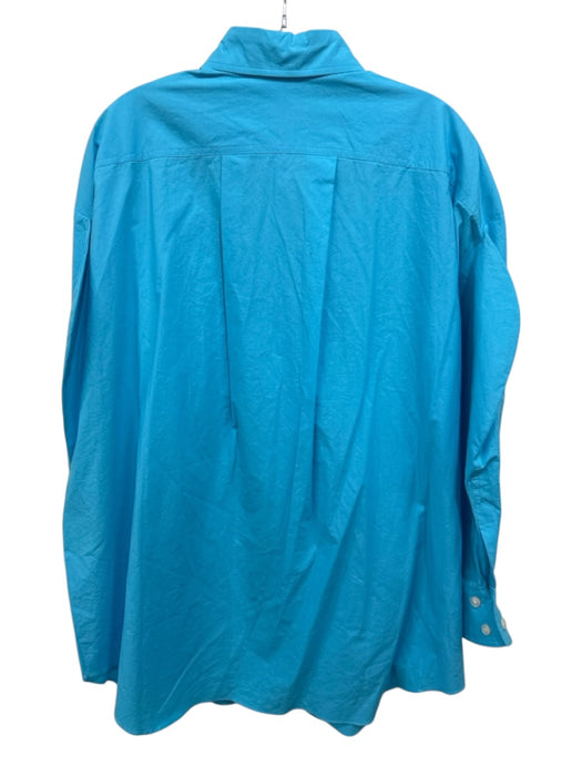 Frankie Shop Size XS/S Blue Cotton Button Down Collared Long Sleeve Oversize Top Blue / XS/S