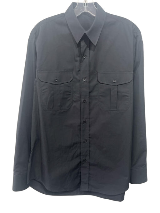 Wardrobe.NYC Size Est. Small Black Cotton Button Down Long Sleeve Shirt Top Black / Est. Small
