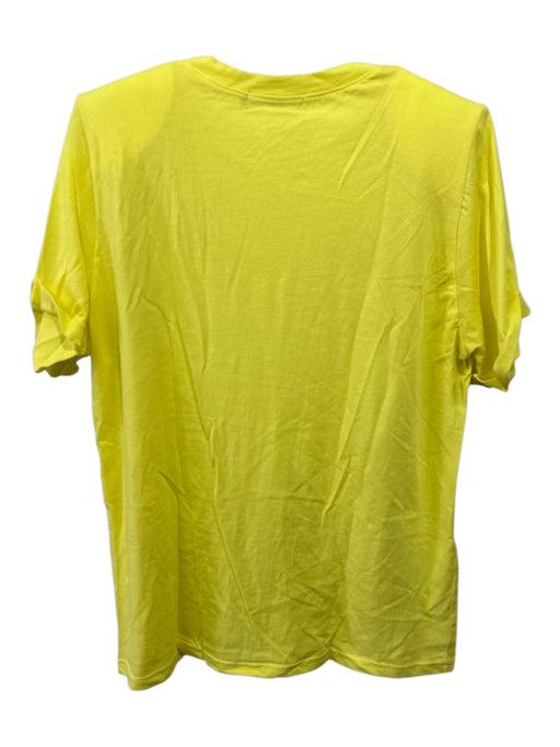 Frankie Shop Size Small Yellow Cotton Short Sleeve Shoulder Pads T-Shirt Top Yellow / Small