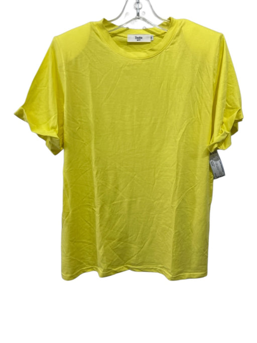 Frankie Shop Size Small Yellow Cotton Short Sleeve Shoulder Pads T-Shirt Top Yellow / Small