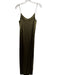 Ganni Size XS Olive Green Viscose Satin Spaghetti Strap Slip Dress Maxi Dress Olive Green / XS