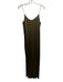 Ganni Size XS Olive Green Viscose Satin Spaghetti Strap Slip Dress Maxi Dress Olive Green / XS