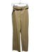 Nanushka Size Small Beige Polyurethane Blend Vegan Leather Wide Leg Belted Pants Beige / Small