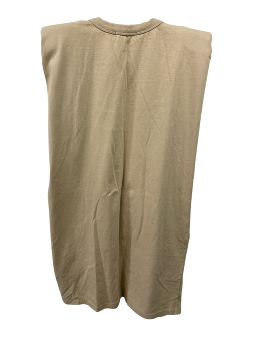 Frankie Shop Size XS Beige Cotton Short Sleeve Shoulder Pads T-Shirt Dress Dress Beige / XS