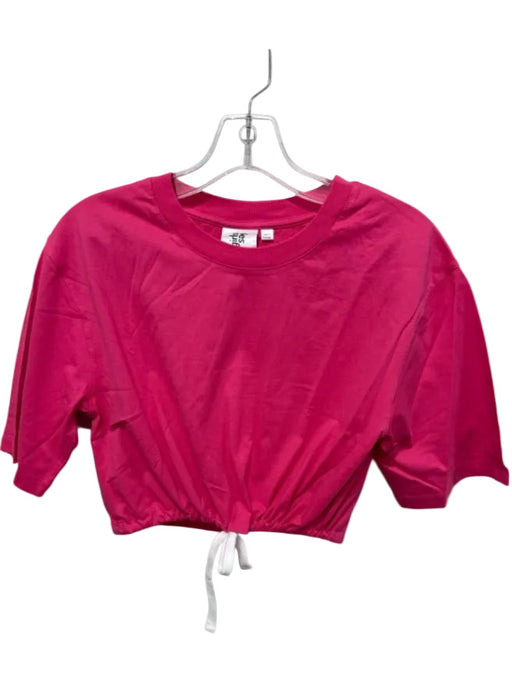 Les Girls Les Boy Size Small Pink Cotton Short Sleeve Drawstring Short Set Pink / Small