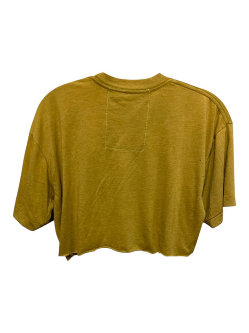 Aviator Nation Size L Mustard Yellow Missing Fabric Tag Heart Embroidered Top Mustard Yellow / L