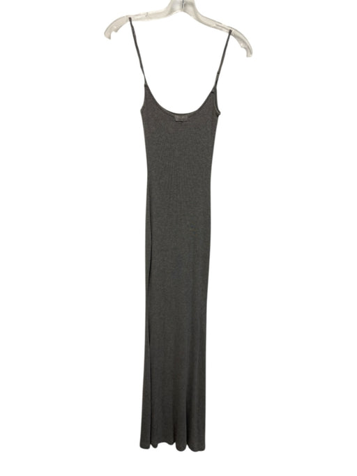 SKIMS Size S Gray Modal Blend Heathered Ribbed Knit Spaghetti Strap Sheath Dress Gray / S