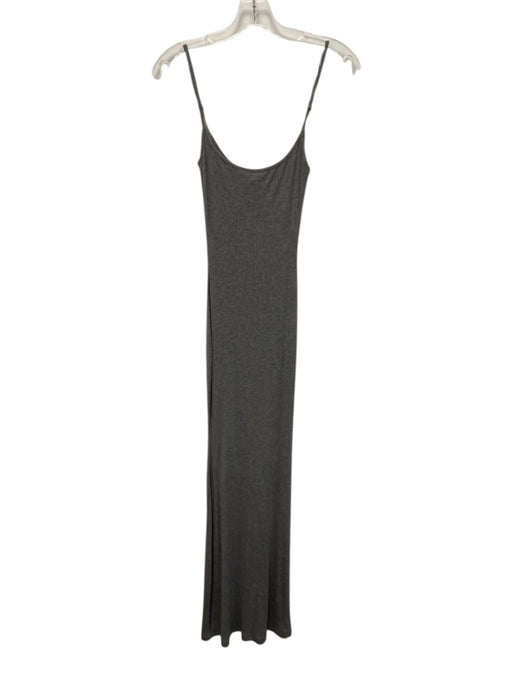 SKIMS Size S Gray Modal Blend Heathered Ribbed Knit Spaghetti Strap Sheath Dress Gray / S
