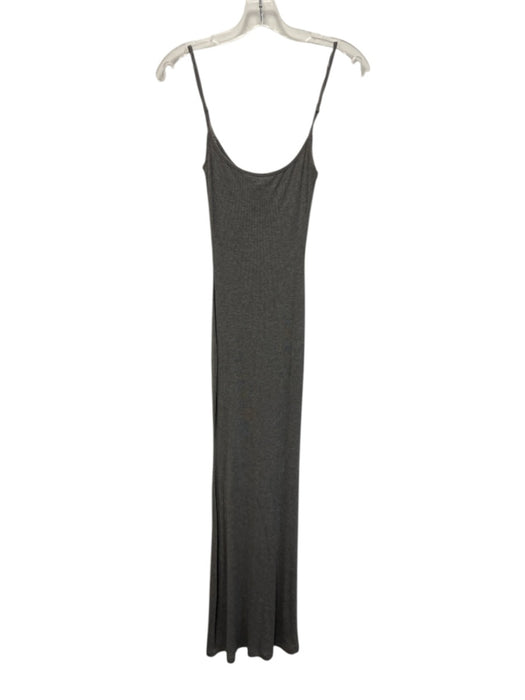 SKIMS Size S Gray Modal Blend Heathered Ribbed Knit Spaghetti Strap Sheath Dress Gray / S