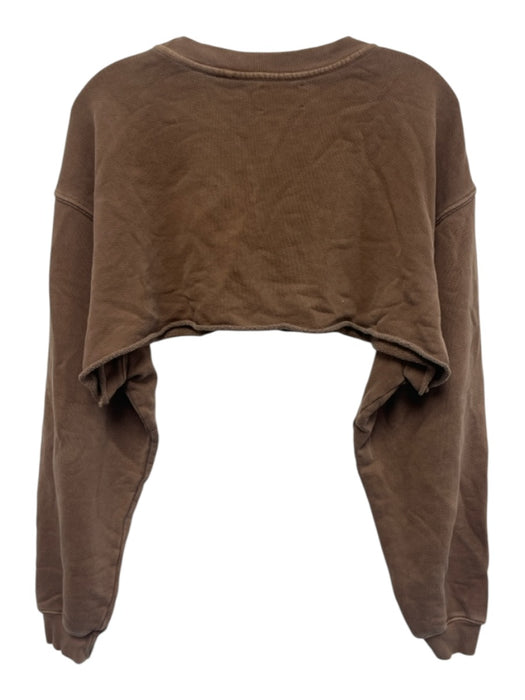 Joah Brown Size One Size Brown Cotton Blend Cut off Long Sleeve Sweatshirt Brown / One Size