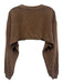 Joah Brown Size One Size Brown Cotton Blend Cut off Long Sleeve Sweatshirt Brown / One Size