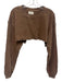 Joah Brown Size One Size Brown Cotton Blend Cut off Long Sleeve Sweatshirt Brown / One Size
