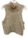 Free People Size Small Cream Cotton Cable Knit Sleeveless Turtleneck Sweater Cream / Small