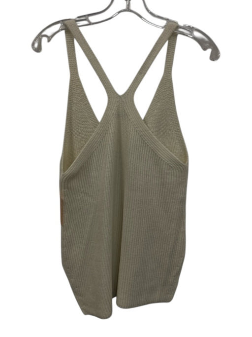 Helmut Lang Size XS Cream Cotton Blend Knit Sleeveless Tank Sweater Top Cream / XS