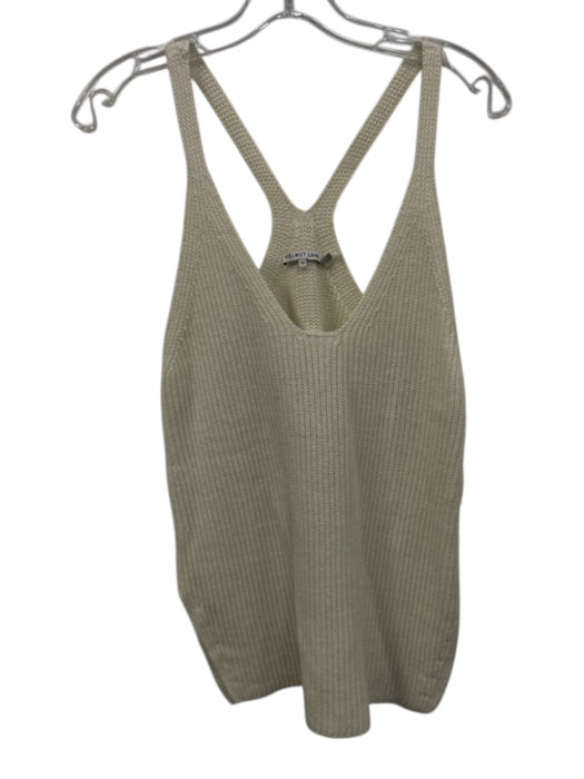 Helmut Lang Size XS Cream Cotton Blend Knit Sleeveless Tank Sweater Top Cream / XS
