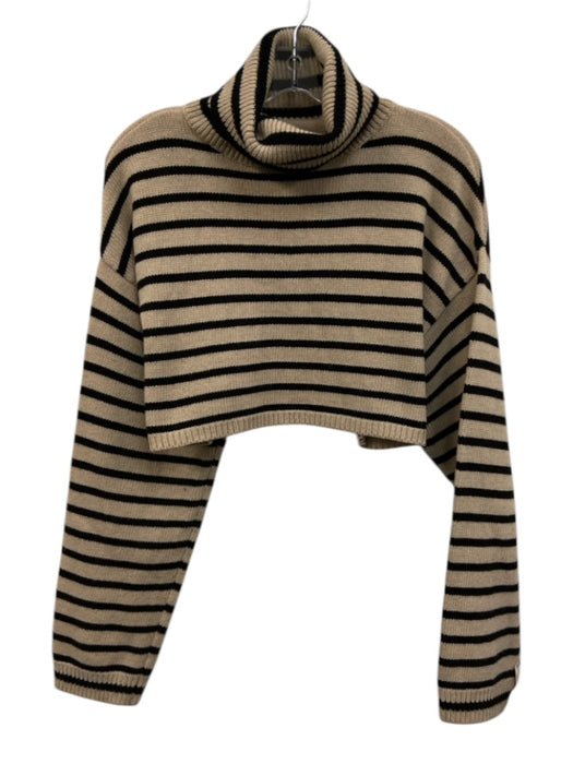 Frankie Shop Size XS/S Beige & Black Wool Blend Stripe Long Sleeve Sweater Beige & Black / XS/S