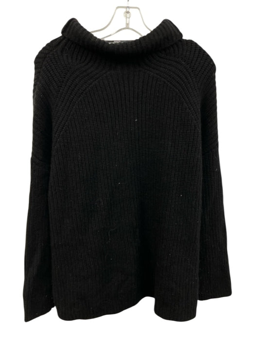 Naadam Size Small Black Wool Blend Long Sleeve Knit Turtleneck Sweater Black / Small
