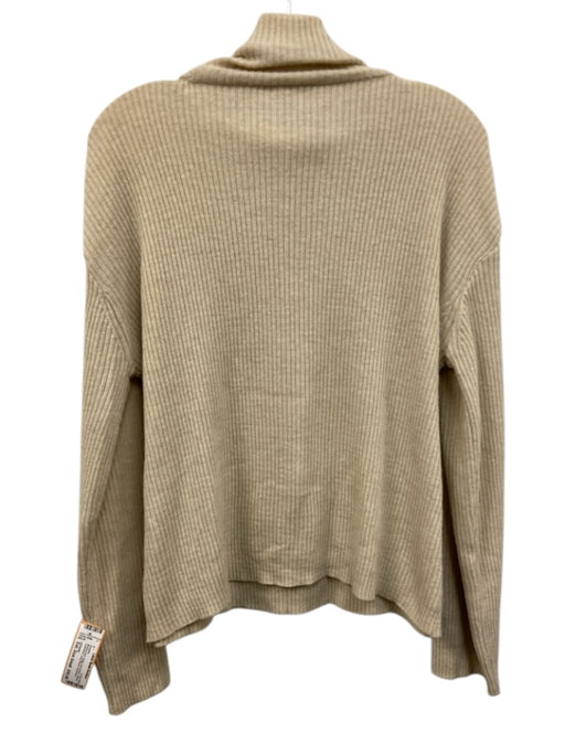 LATERRE Size Est. Size Small Beige Wool Blend Ribbed Turtleneck Sweater Beige / Est. Size Small