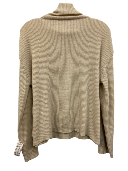 LATERRE Size Est. Size Small Beige Wool Blend Ribbed Turtleneck Sweater Beige / Est. Size Small