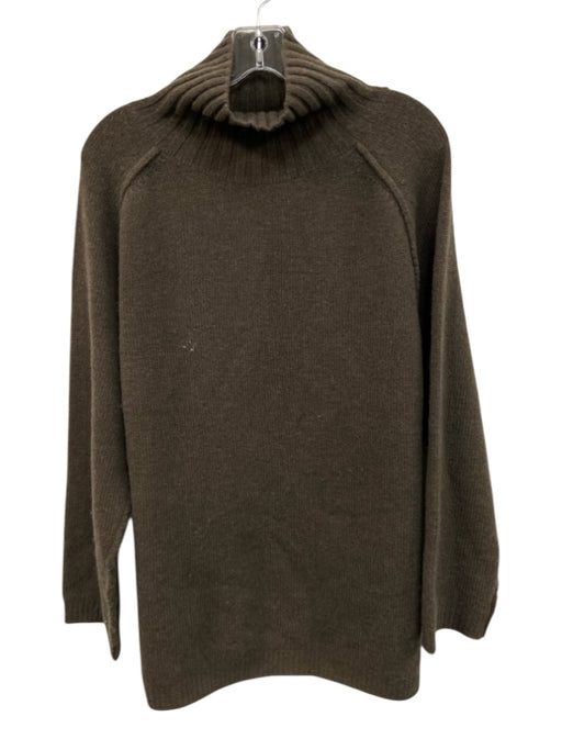 MOIA Size Est. Small Khaki Brown Wool Blend Side Slit Knit Long Sleeve Sweater Khaki Brown / Est. Small