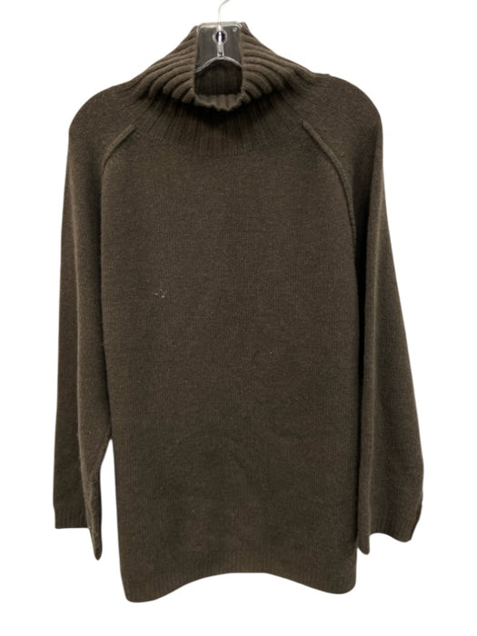 MOIA Size Est. Small Khaki Brown Wool Blend Side Slit Knit Long Sleeve Sweater Khaki Brown / Est. Small