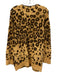 Free People Size XS Beige & Brown print Cotton Blend Leopard Chunky Cardigan Beige & Brown print / XS