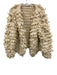 Zara Size Small Cream Polyester Blend Knit Open Front Chunky Cardigan Cream / Small