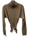 Le17Septembre Size 36/S Beige Brown Wool Blend Knit Ribbed Waist tie Top Beige Brown / 36/S