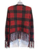 Balmain Size 36 Red & Black Mohair Blend Plaid Fringe Double Breasted Jacket Red & Black / 36