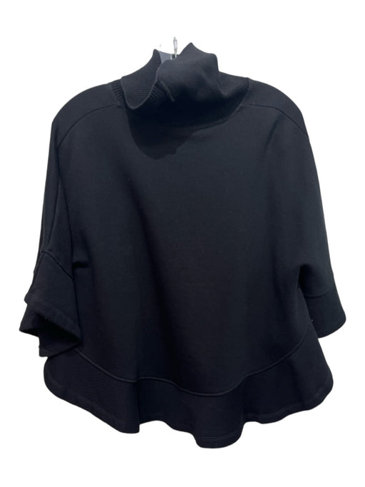 See By Chloe Size M Black Cotton & Modal Turtleneck Poncho Sweater Black / M