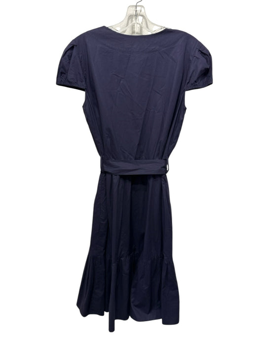 Paule Ka Size 42/M Dark Purple Cotton Blend Short Sleeve Tiered Midi Dress Dark Purple / 42/M