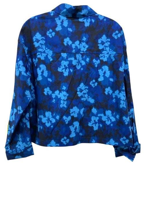 Ulla Johnson Size 6 Blue Multi Cotton Long Sleeve Abstract Print Blouse Top Blue Multi / 6