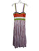 Tanya Taylor Size M Orange, Purple, Green Cotton Blend Sleeveless Striped Dress Orange, Purple, Green / M