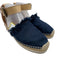 See By Chloe Shoe Size 39 Blue & Beige Canvas Ankle Buckle Platform Espadrille Blue & Beige / 39