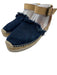 See By Chloe Shoe Size 39 Blue & Beige Canvas Ankle Buckle Platform Espadrille Blue & Beige / 39