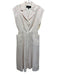 Hilton Hollis Size 4 White, Red, Gray Cotton Cap Sleeve Striped Pockets Dress White, Red, Gray / 4