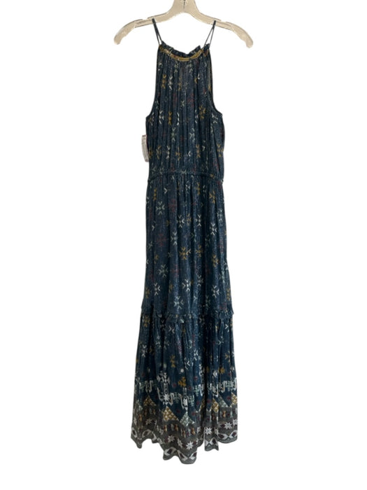Isabel Marant Size 38 Blue Green & Multi Cotton Sleeveless All Over Print Dress Blue Green & Multi / 38