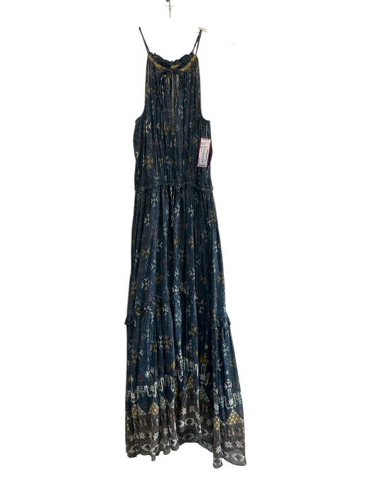 Isabel Marant Size 38 Blue Green & Multi Cotton Sleeveless All Over Print Dress Blue Green & Multi / 38