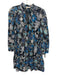 Ulla Johnson Size 6 Blue, Black, White Cotton Blend Long Sleeve Floral Dress Blue, Black, White / 6