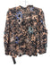 Ulla Johnson Size 6 Orange, Blue, Black Cotton Blend Long Balloon Sleeve Top Orange, Blue, Black / 6