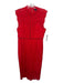 Bardot Size 8 Red Viscose Blend Lace Overlay Cap Sleeve Below Knee Sheath Dress Red / 8