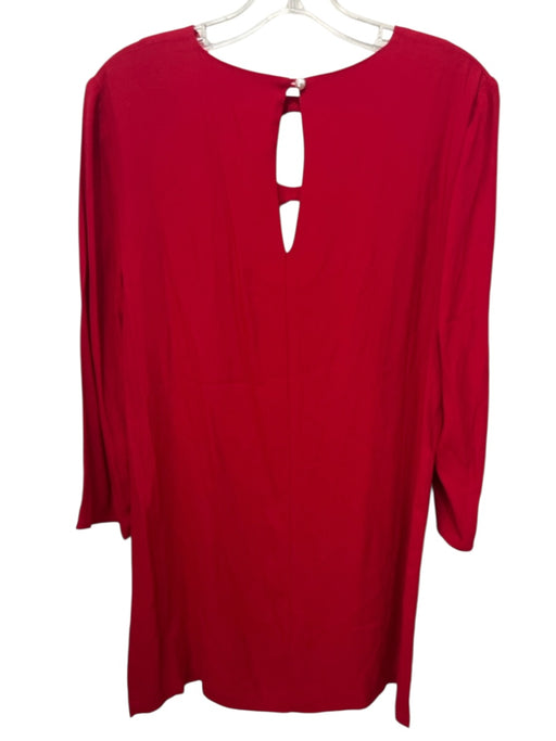 Reformation Size M Red Viscose Cut Out Faux Pearl Accent Long Sleeve Dress Red / M
