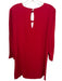 Reformation Size M Red Viscose Cut Out Faux Pearl Accent Long Sleeve Dress Red / M