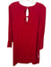 Reformation Size M Red Viscose Cut Out Faux Pearl Accent Long Sleeve Dress Red / M