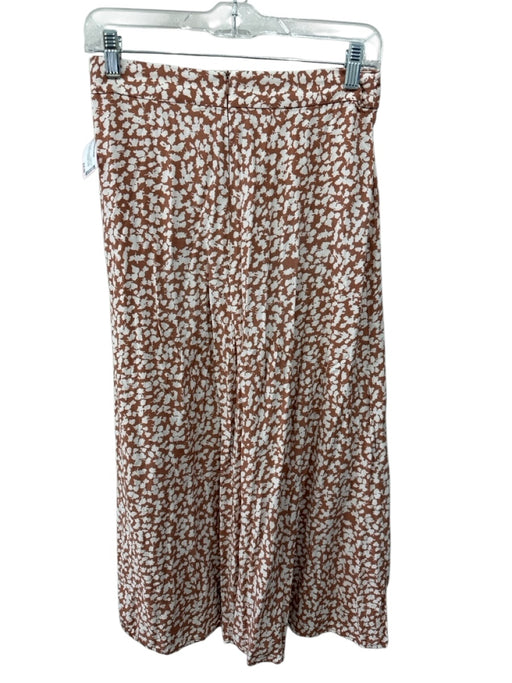 MNG Size S Light Brown & White Viscose Back Zip Abstract Animal Print Skirt Light Brown & White / S