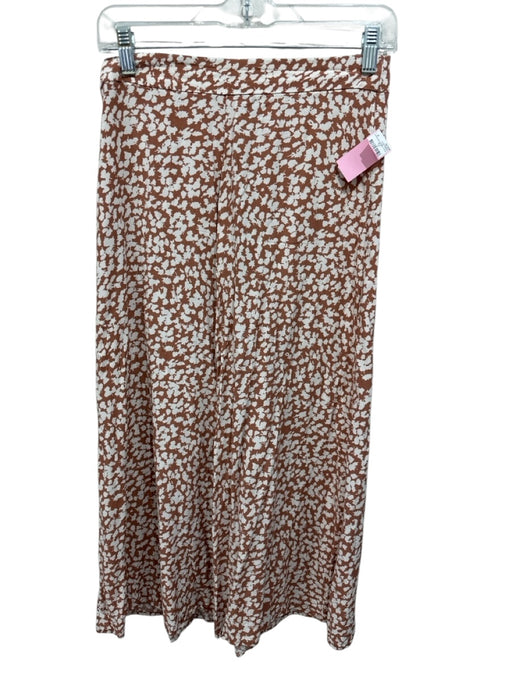 MNG Size S Light Brown & White Viscose Back Zip Abstract Animal Print Skirt Light Brown & White / S
