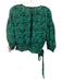Joie Size XL Green & Black Cotton Blend Long Sleeve Leaf Pattern Wrap Top Green & Black / XL
