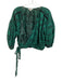 Joie Size XL Green & Black Cotton Blend Long Sleeve Leaf Pattern Wrap Top Green & Black / XL