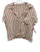Reformation Size M Pink & White Tencel Elastic Waist Striped Button Up Short Set Pink & White / M